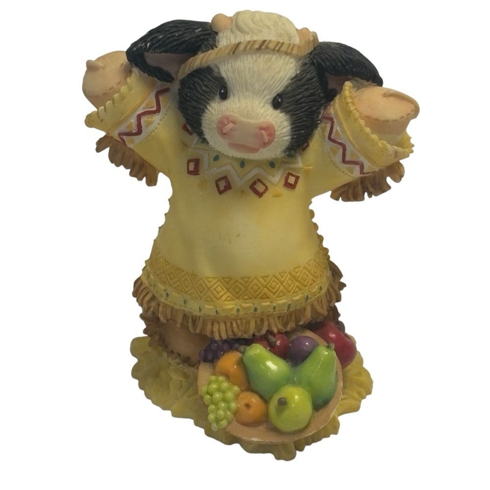 Enesco Mary's Moo Moos "Moo Gives Thanks" Figurine Vintage 1998